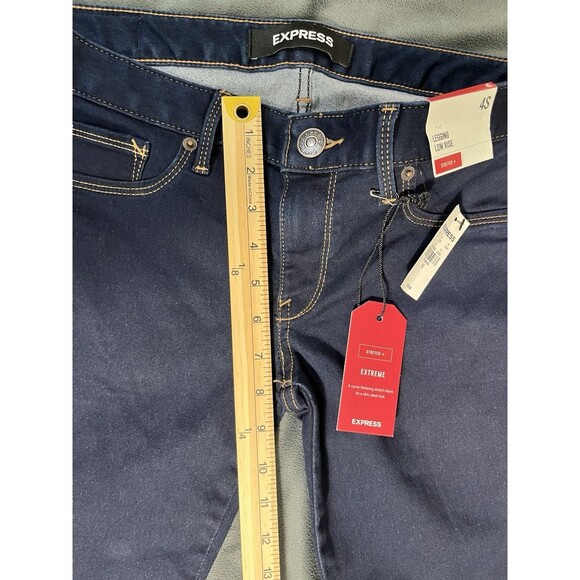 Express Skinny Jeans Denim Cotton Blue Women's Size 4R Low Rise Dark Wash - Picture 9 of 12